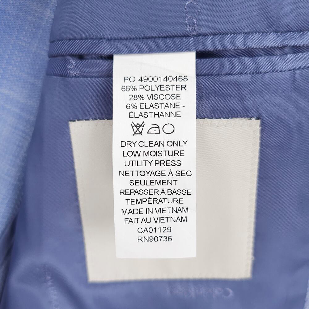 Calvin Klein Mens Slim Fit Sport Coat Blazer 38R Light Blue Solid Stretch NWT - Picture 13 of 13